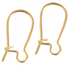 DQ metal kidney earwire 15mm Gold